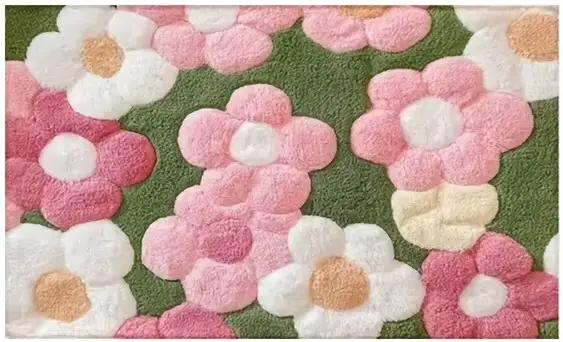 Tapis de bain floral vibrant – Tapis ultra doux, à séchage rapide et antidérapant pour salle de bain