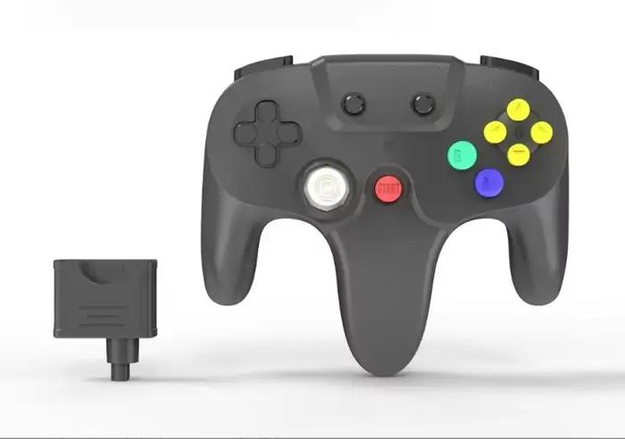 Manette sans fil 2,4 GHz pour console N64, avec moteur de vibration intégré et fonction turbo, joyst