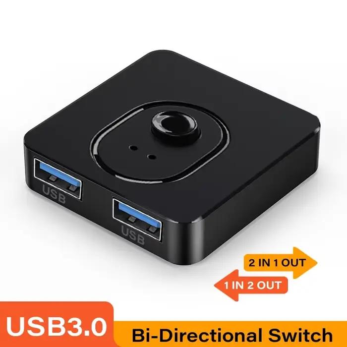 Commutateur USB 3.0 Hub 1x2/2x1, séparateur USB, contrôleur partagé USB2.0 pour ordinateur portable,