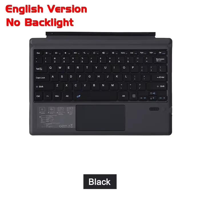 Clavier Bluetooth pour Surface Pro 3 4 5 6 7 Plus, TrackSub, russe, arabe, hébreu, coréen, espagnol,