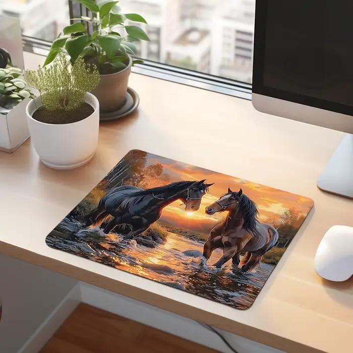 Tapis de souris à motif de cheval imprimé, tapis de Table de jeu pour ordinateur de bureau XL en cao