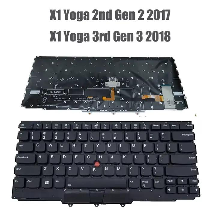 Nouveau clavier rétroéclairé US SP UK RU LA pour X1 Yoga 2e génération 2017, 3e génération 2018 RVWV