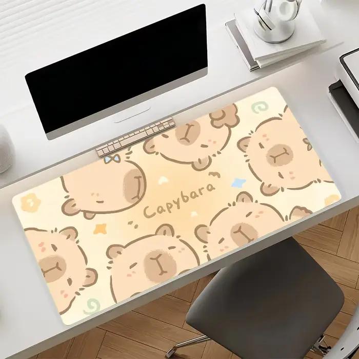 Tapis de souris mignon motif Capybara, antidérapant en caoutchouc, pour gamer, tapis d'ordinateur, d