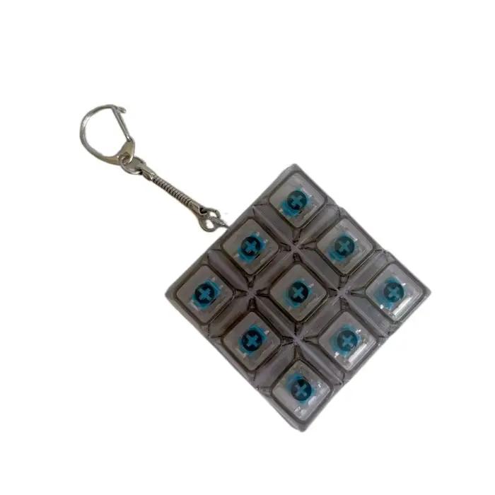 Clavier LED 9 touches avec bouton de clic lumineux, porte-clés anti-stress, toucher confortable, bou