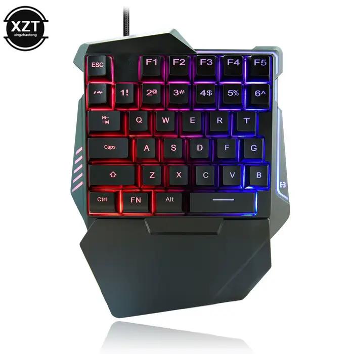 Clavier de jeu USB à une main, sensation mécanique, Portable, 35 touches, Mini clavier filaire, clav