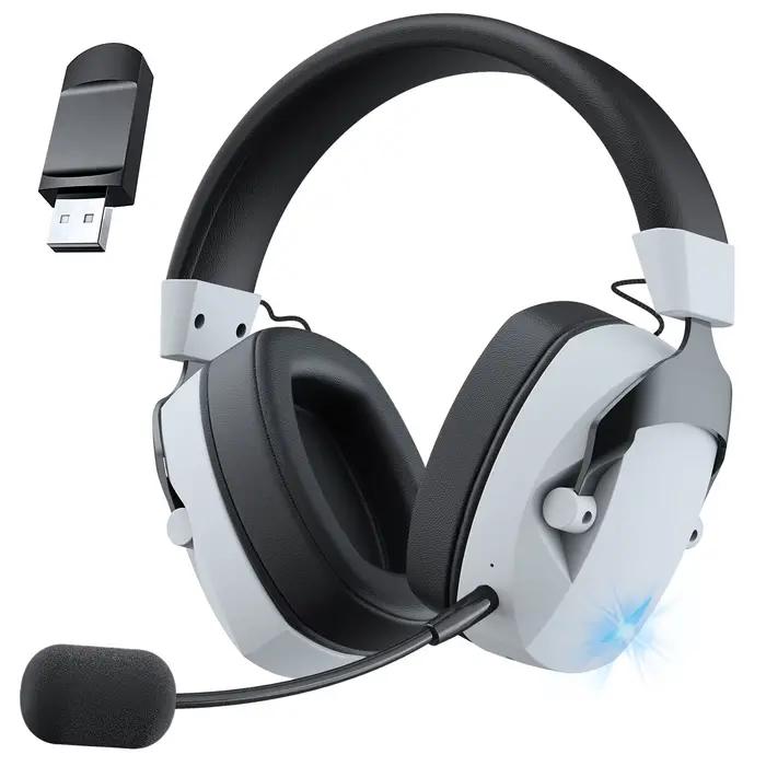 Casque de jeu avec Microphone antibruit détachable, prise filaire 2.4G Bluetooth-USB-3.5mm, 3 Modes 