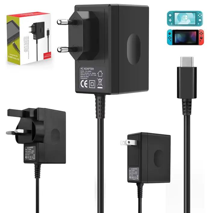 Chargeur pour Nintendo Switch adaptateur secteur 45W charge rapide chargeur Nintendo Switch Compatib