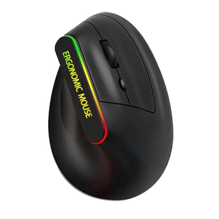 Warvank VM1 bouton de basse souris de jeu verticale sans fil ergonomique éclairage rvb TYPE-C charge