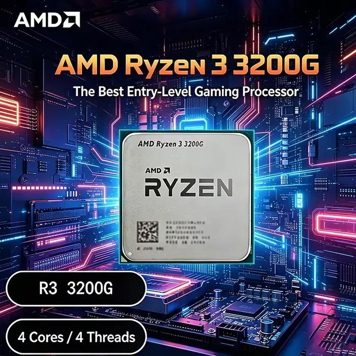 Processeur de bureau AMD Ryzen 3 3200G R3 3200G 3,6 GHz Quad-Core 4-Threads 65W AM4 avec graphismes 