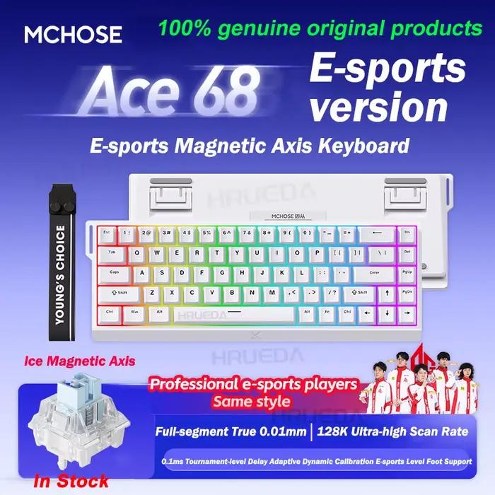 MCHOSE Ace 60 Pro 68 clavier mécanique à axe magnétique Original 0.01ms latence RT 0.01mm 128K clavi
