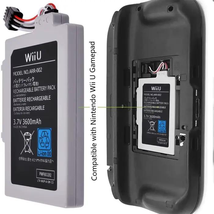 Batterie Li-ion Rechargeable 3600mAh ARR-002 pour manette de jeu Nintendo Wii U, contrôleur sans fil