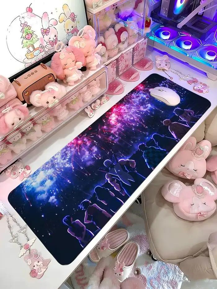 Tapis de souris D-Demon Slayer K-Kimetsu No Yaiba, tapis de bureau pour ordinateur portable, clavier