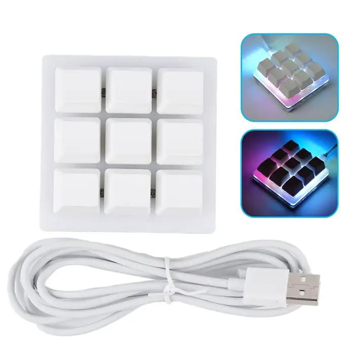 9 touches RGB Macropad Macro clavier mécanique USB Mini jeu claviers de programmation personnalisés 