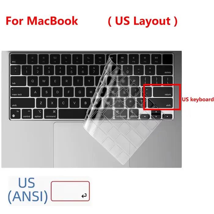 Couverture de clavier transparente pour MacBook Air 13.6 M5 M4 M3 A3449 A3240 A3113 A2681 15 A3448 A