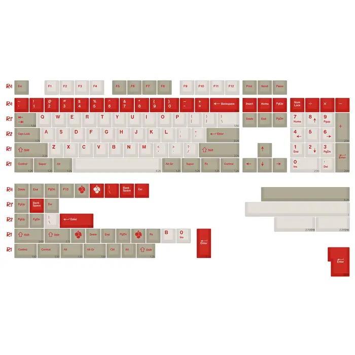 KBDiy Clone GMK Keycaps coréen GMK bleu alerte rétro Alice ISO Keycap cerise profil pour 60 Wooting 