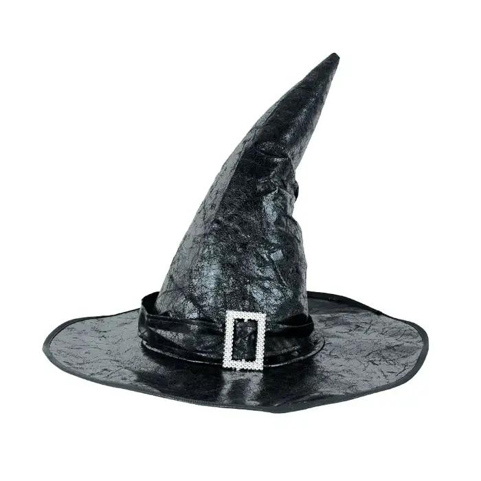 Chapeau de Sorcière en Cuir pour Halloween, Accessoire de Costume de Cosplay, Casquette de Décoratio