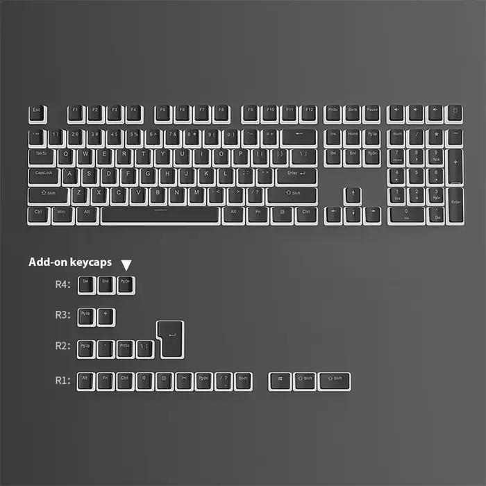 Pudding Keycap 130 touches PBT Double Shot Mteria clavier Keycap pour 61 68 84 87 96 98 100 108 touc
