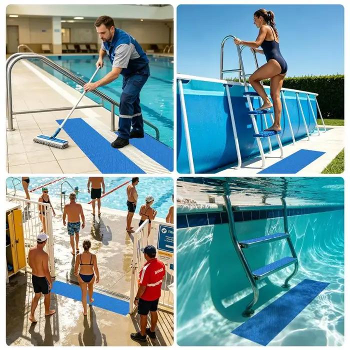 Tapis antidérapant pour marchepied de piscine, tapis pour échelle de piscine, coussin d'extérieur im