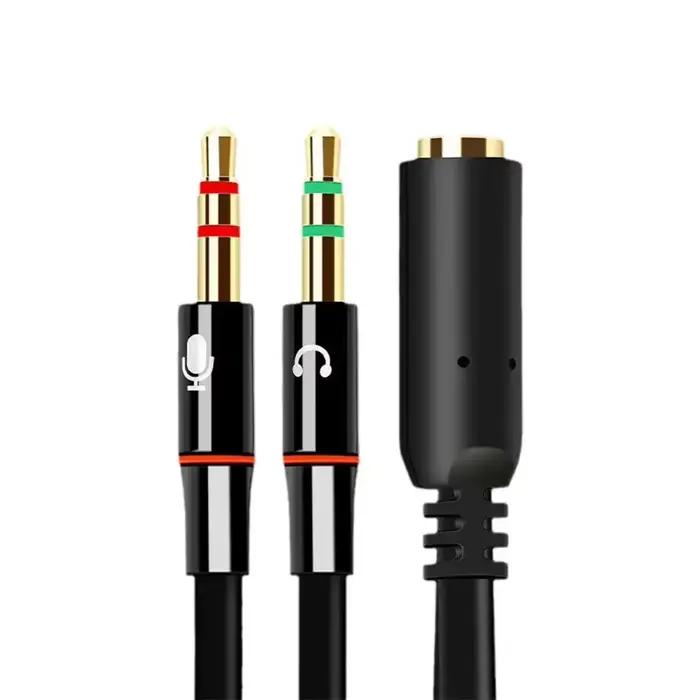 Câble séparateur de casque, câble séparateur de Microphone en Y, convertisseur double Jack mâle 3.5m