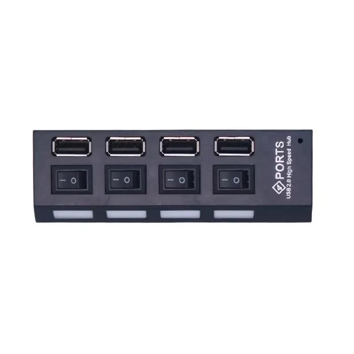 Multi USB Splitter airies avec interrupteur pour PC, adaptateur secteur, extenseur multiple 2.0 port