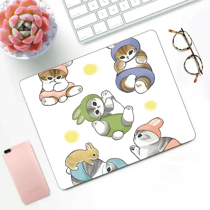 Tapis de souris de jeu mignon Cat Mofusands XS, petit sous-souris pour PC Gamer, décoration de burea