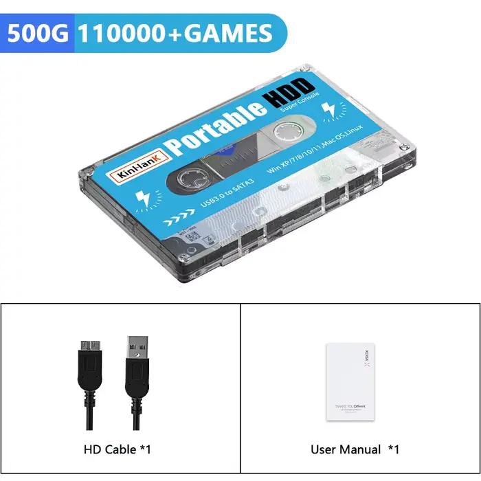 55000 Super Console 500G jeux vidéo HDD 50 émulateurs pour DC/MAME/SS/NAOMI/PS2/PS1 Plug and Play Ba