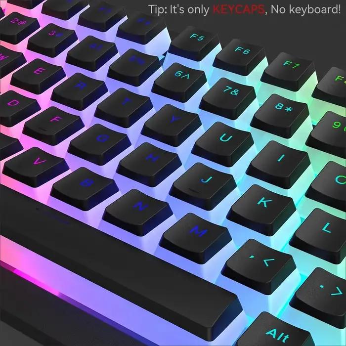 Nouveau Pudding PBT Keycaps 129 touches Double injection translucide pour 60% 80% 100% disposition p