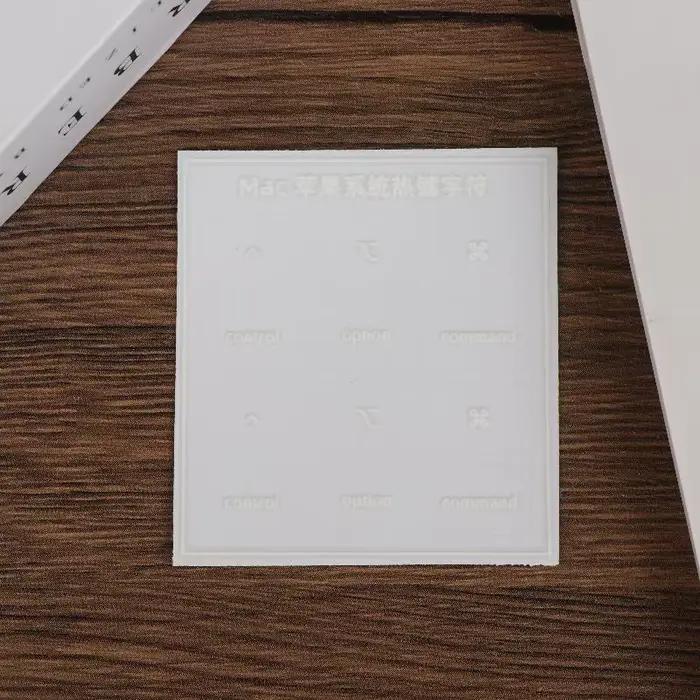 Autocollant de clavier pour touches de raccourci Mac OS, film de transfert détachable, icônes de tex