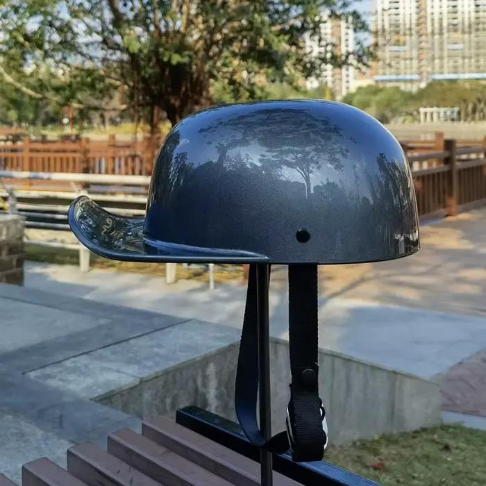 Casque de moto vintage style casquette de baseball, casque ouvert rétro d'été pour adultes, hommes e