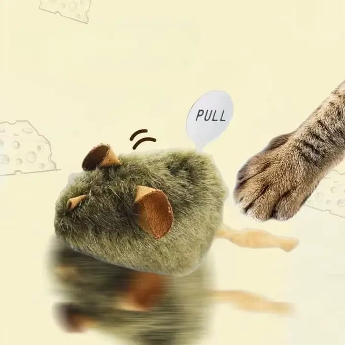 Souris en peluche à mâcher pour chat, jouet interactif, Imitation de souris grinçante, résistant aux