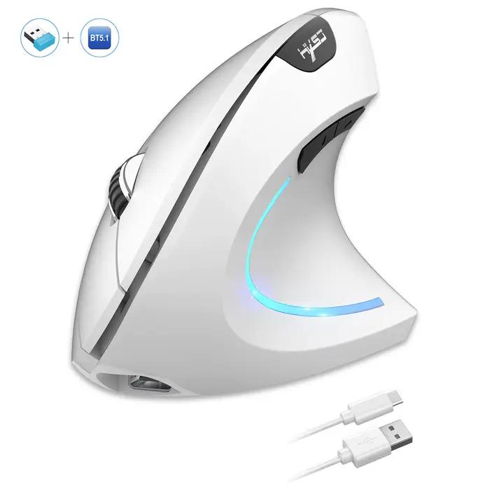 Nouvelle Arrivée 2025 HXSJ Souris Verticale Ergonomique Double Mode ABS 600mAh Rechargeable 2400DPI 