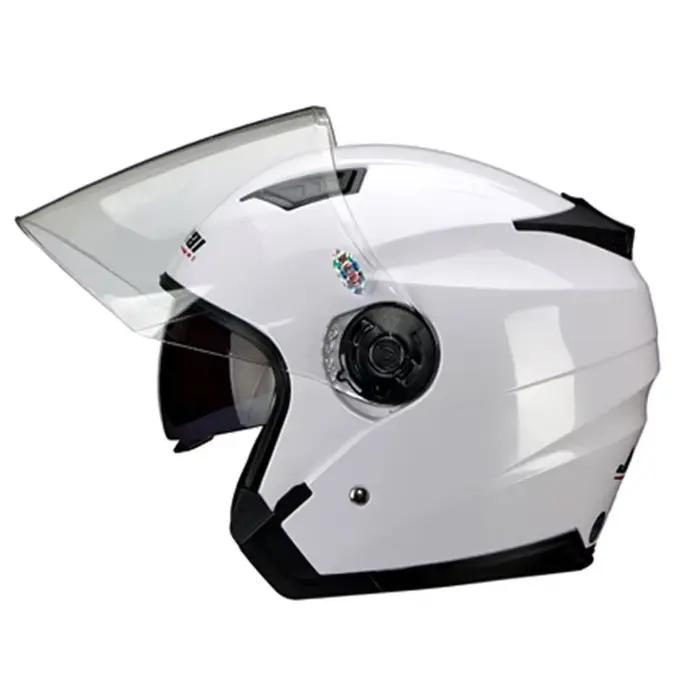 Casque de moto demi-visage à double lentille pour hommes et femmes, casque de mode de rue, Cool Casc