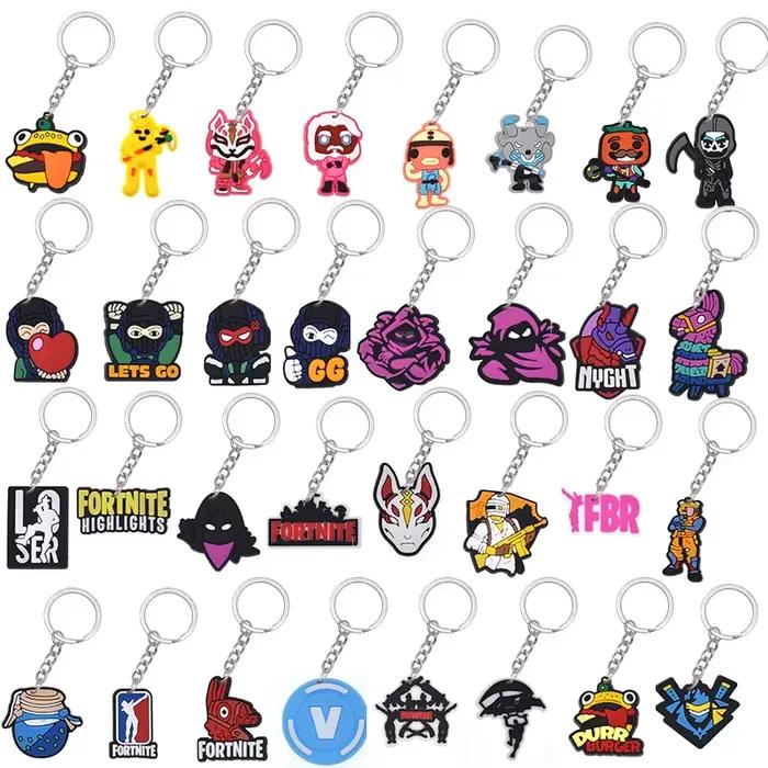 32 pièces Porte-clés Fortnite Anime Kawaii, Pendentif de sac à dos, Décoration, Porte-clés de voitur