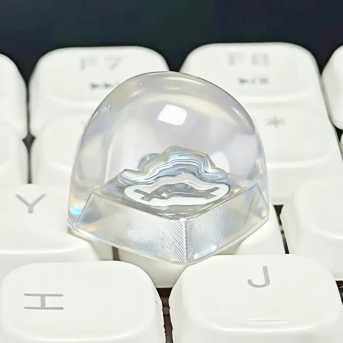 Capuchons de touches en forme de boule de résine, Original, Transparent, bricolage, axe transversal,