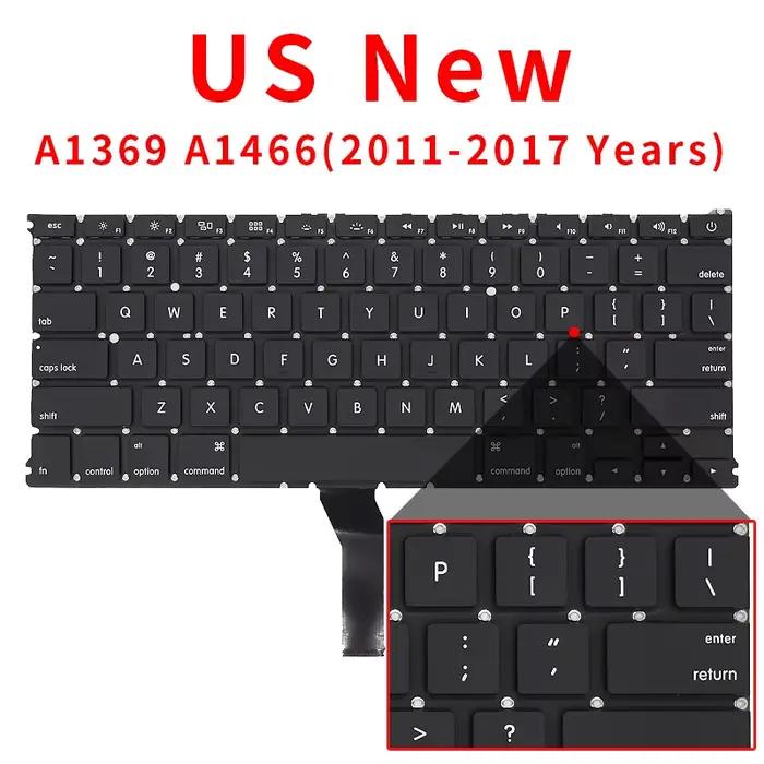 Ordinateur portable A1369 A1466 US UK russe allemand français espagnol portugais clavier pour Macboo