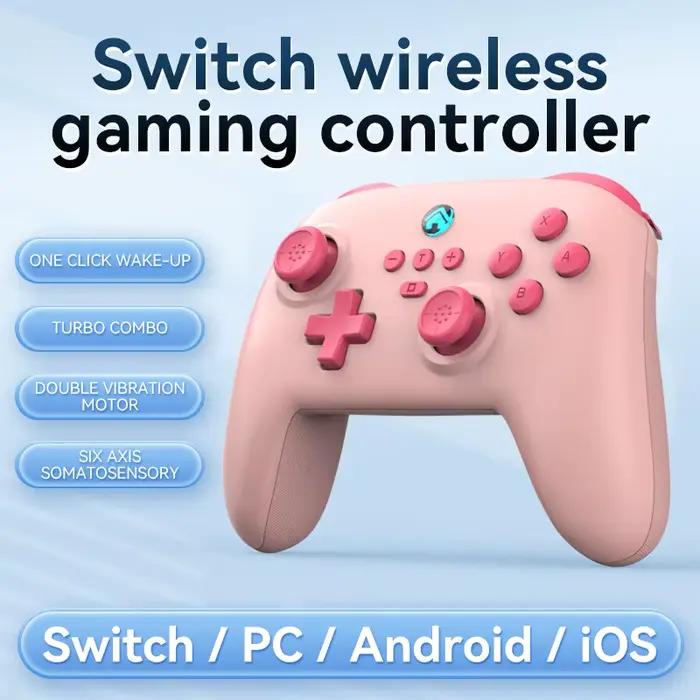 Contrôleur de jeu sans fil pour Switch/PC/Android/iOS, manette de jeu Bluetooth 6 axes avec Vibratio