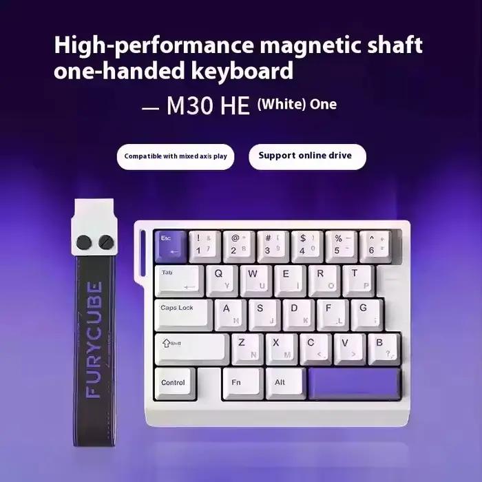 FURYCUBE M30HE interrupteur magnétique clavier mécanique filaire à une main 0.1ms 0.01mm RT 8K perso