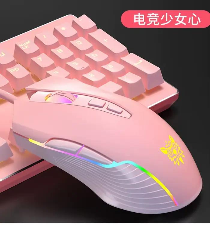 Souris de jeu Onikuma CW905 6400 DPI RGB - Souris optique filaire USB pour ordinateur avec éclairage