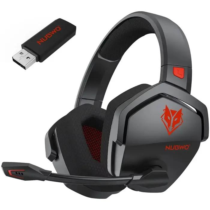 NUBWO G06 double casque de jeu sans fil 2.4GHz Bluetooth 5.3 casques Gamer avec Microphone pour PS5,