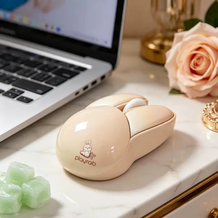 Souris sans fil Mofii Bunny, souris ergonomique Bluetooth silencieuse et mignonne en forme de lapin,