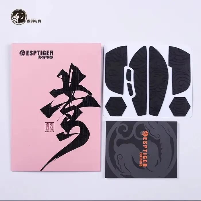 Esports Tiger jeu souris grille bande souris peau côté autocollants sucer résistant à la sueur pour 