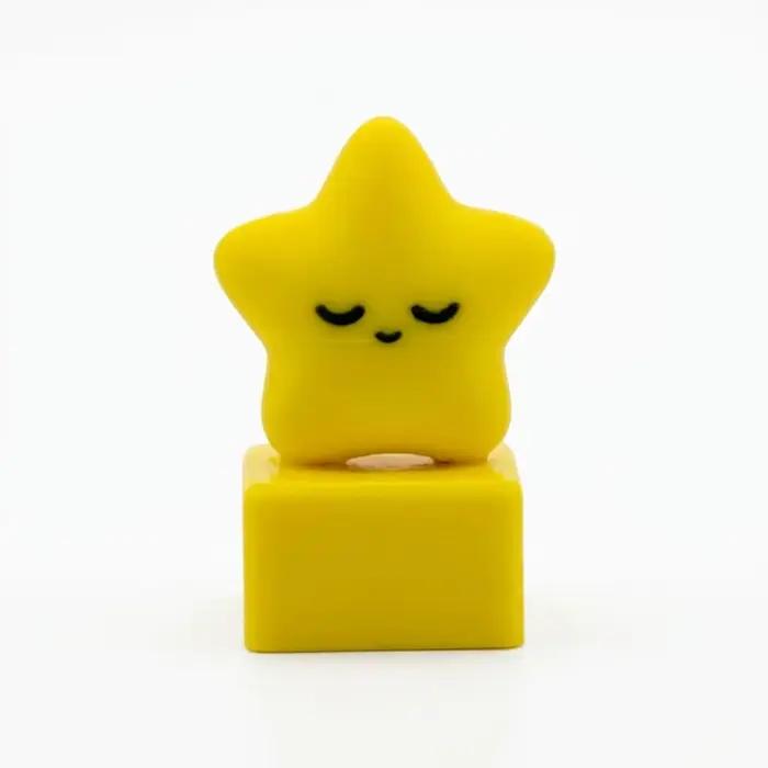 Clavier mécanique personnalisé avec touches étoiles jaunes, clavier de jeu pour PC, périphériques, c