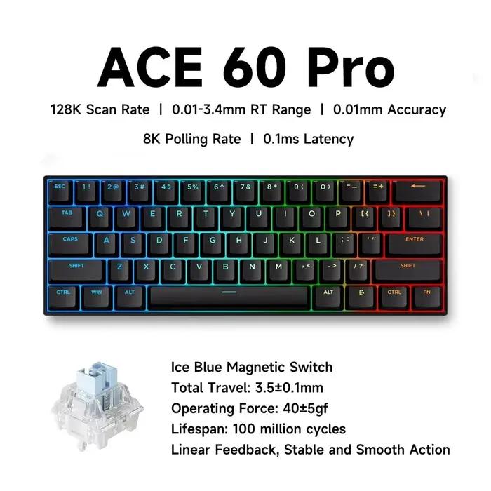 Clavier magnétique filaire mécanique MCHOSE ACE68 pour le gaming, RapidTrigg 0,01 mm, 8000 Hz SOCD/R