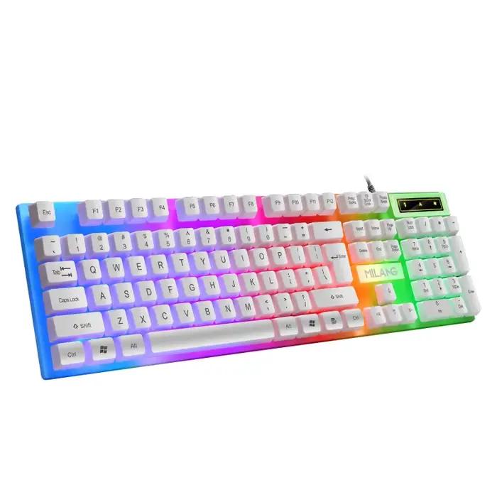 KEBIDUMEI – clavier filaire USB rétroéclairé RGB, clavier de jeu, 104 touches, clavier standard à me