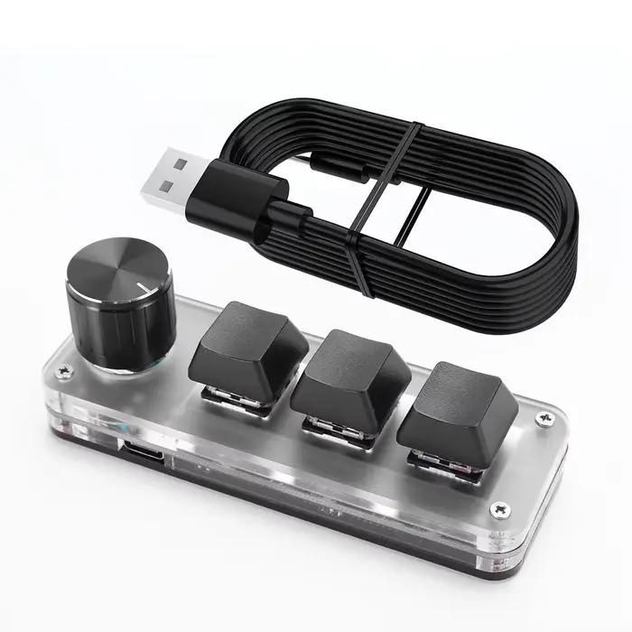 Mini clavier mécanique personnalisé, clavier programmable macro à commutation à chaud, 3 touches, 1 