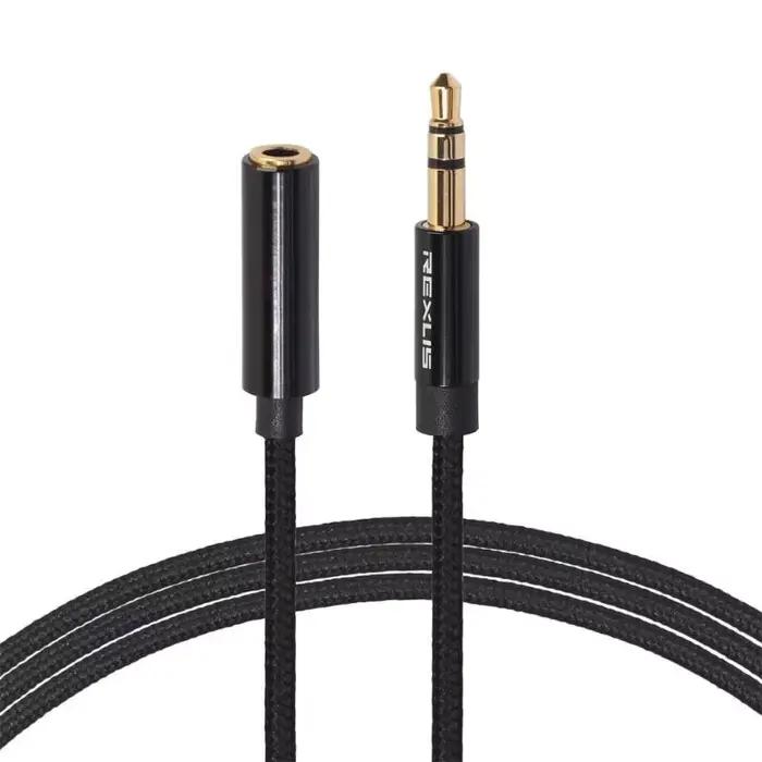 REXUS – câble d'extension Jack 3.5 mâle vers femelle, 3.5mm, Audio stéréo, AUX, pour téléphone, ordi