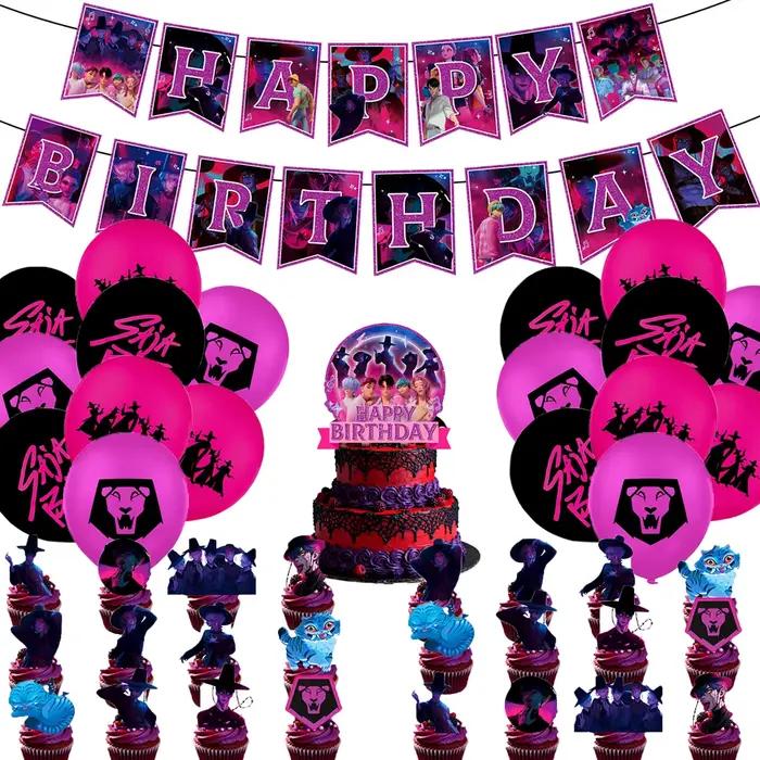 Ensemble d'accessoires pour fête d'anniversaire K-pop pour enfants, décorations pour fête d'annivers