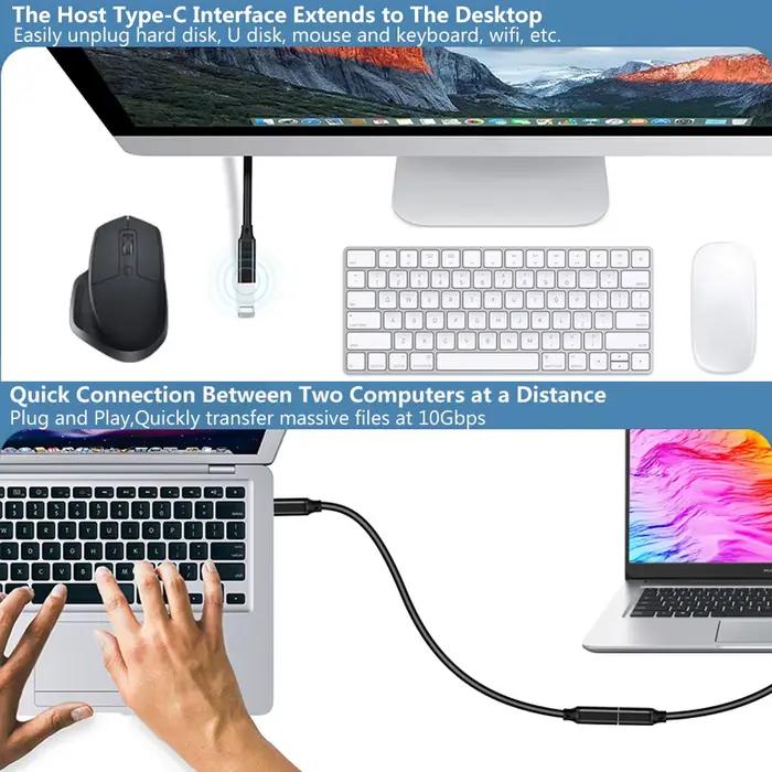 Câble d'extension USB C mâle à femelle Type C USB3.2 Gen2 10Gbps 100W cordon d'extension de charge r