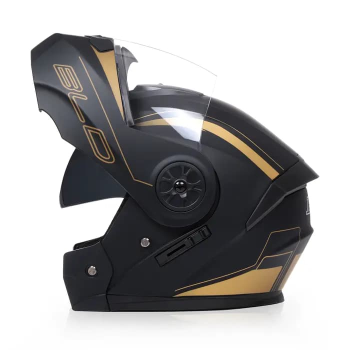 BLD casque modulaire rabattable casque de moto intégral double visière anti-rayures anti-buée menton