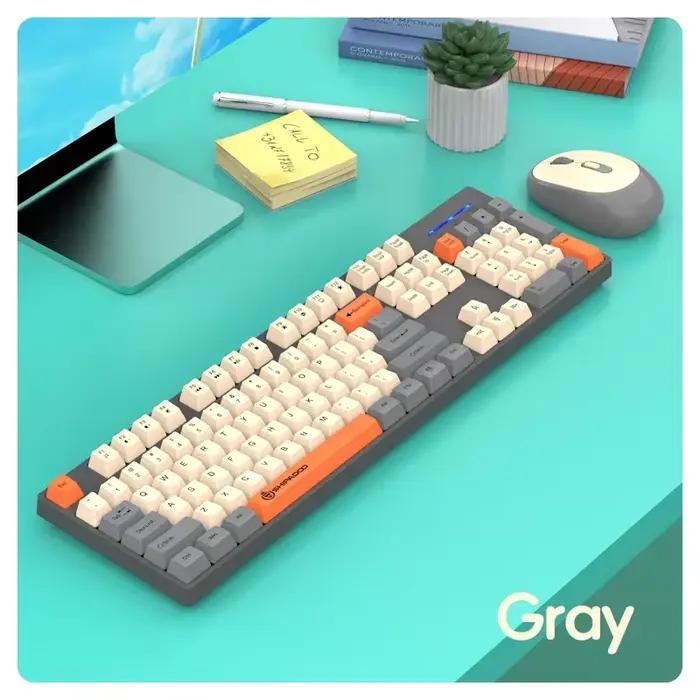 Ensemble clavier et souris sans fil 2,4 G, combo pour jeux, ordinateur portable, ordinateur de burea